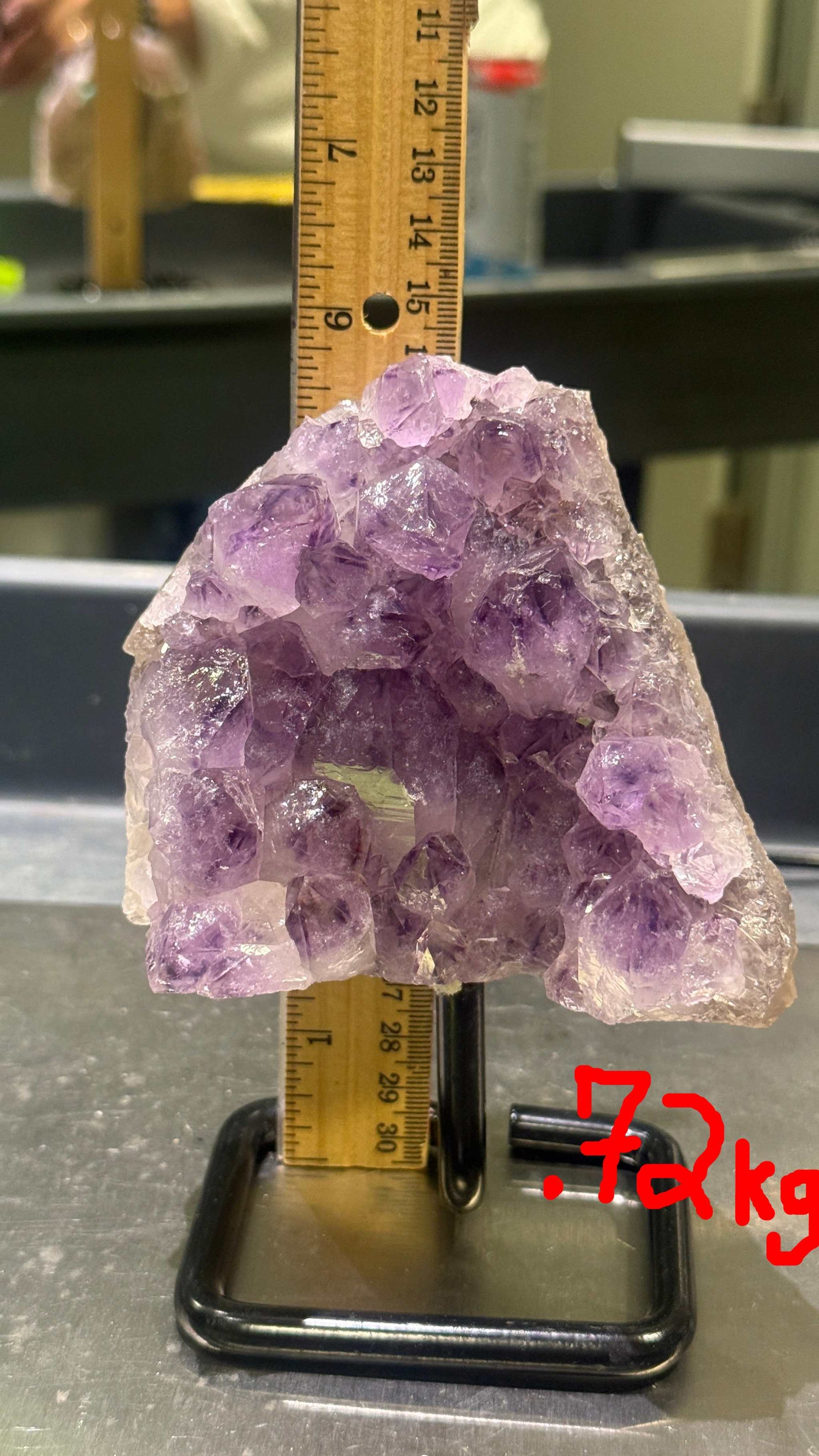 Unique Amethyst Specimen on Metal Stand (&lt;1kg)