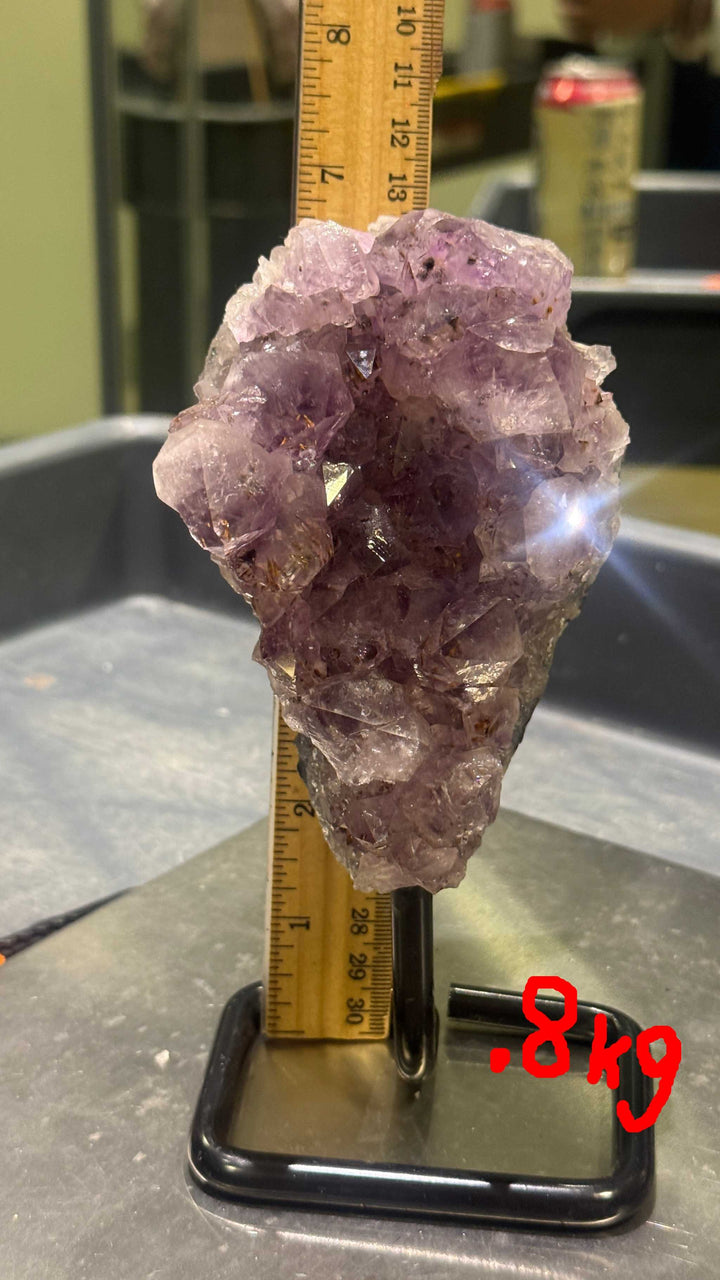 Unique Amethyst Specimen on Metal Stand (<1kg)