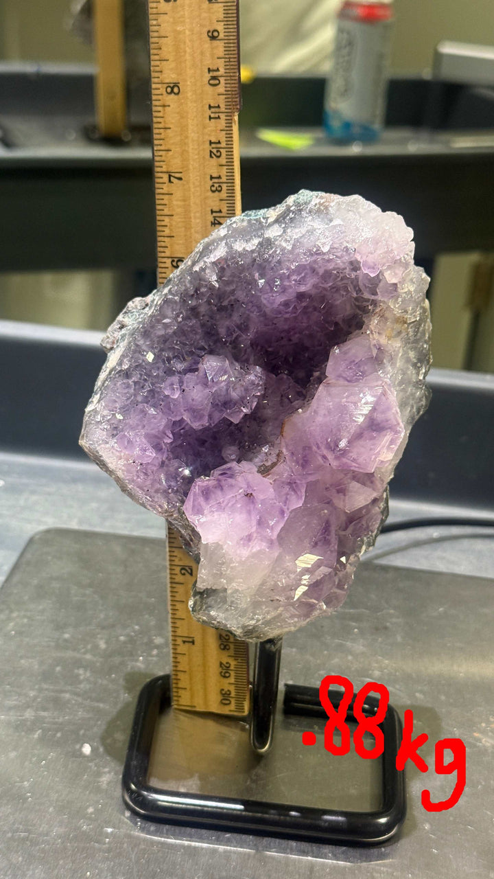 Unique Amethyst Specimen on Metal Stand (<1kg)