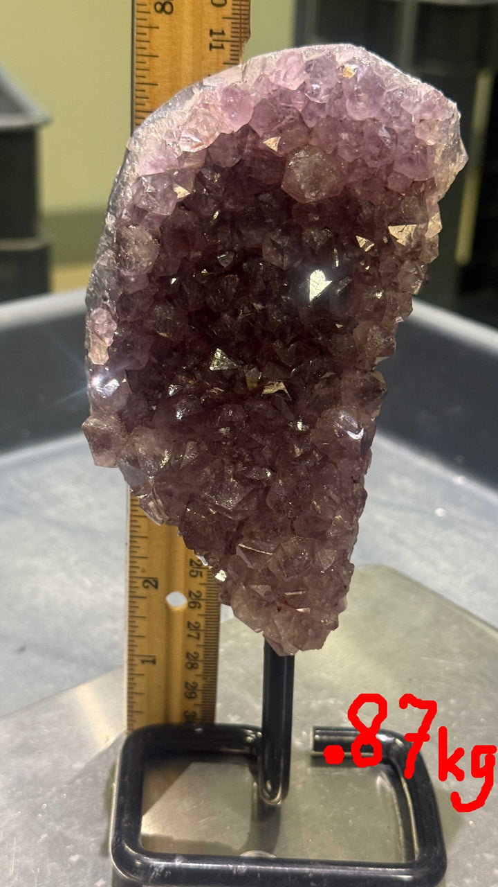 Unique Amethyst Specimen on Metal Stand (<1kg)