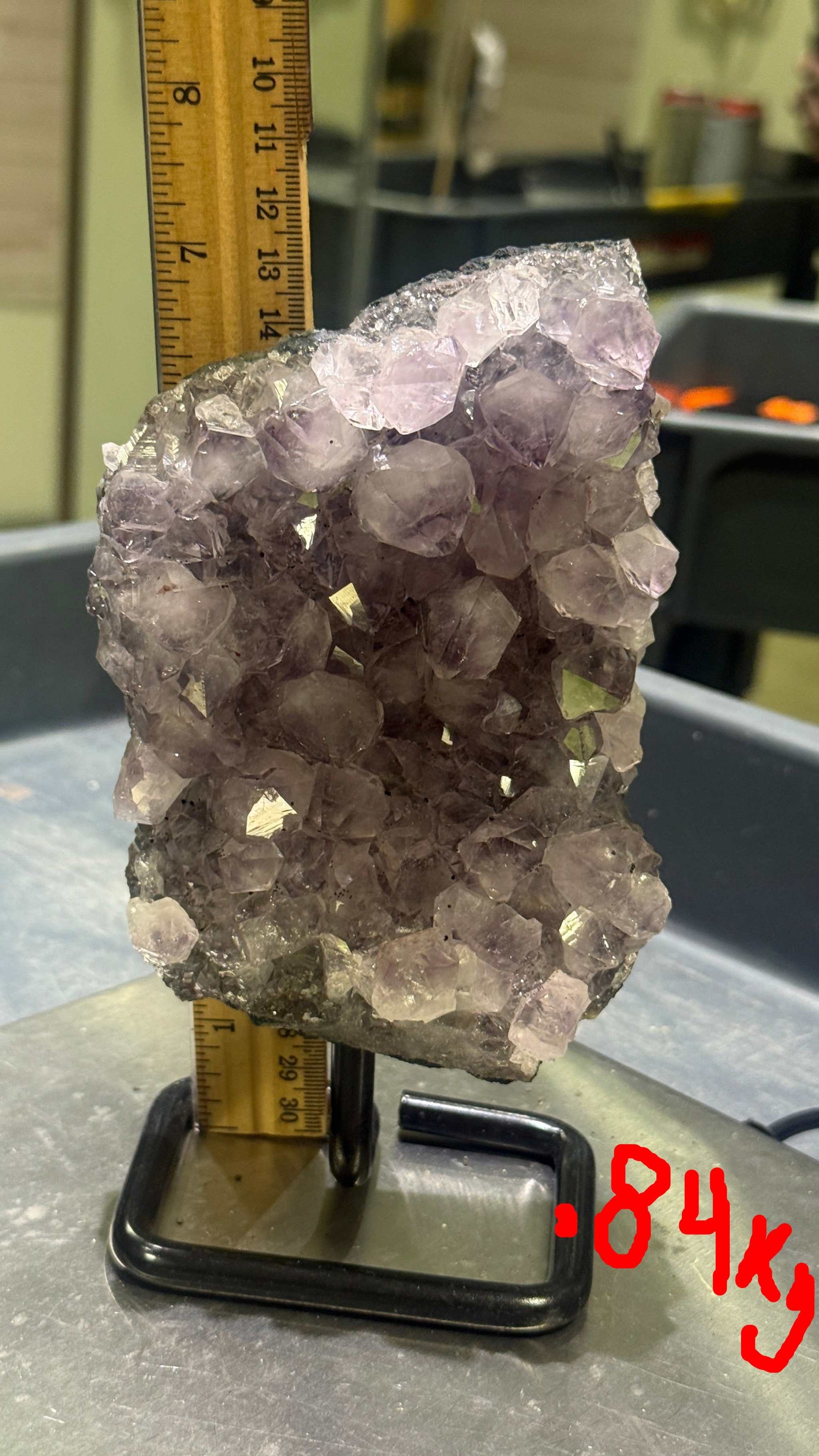 Unique Amethyst Specimen on Metal Stand (&lt;1kg)