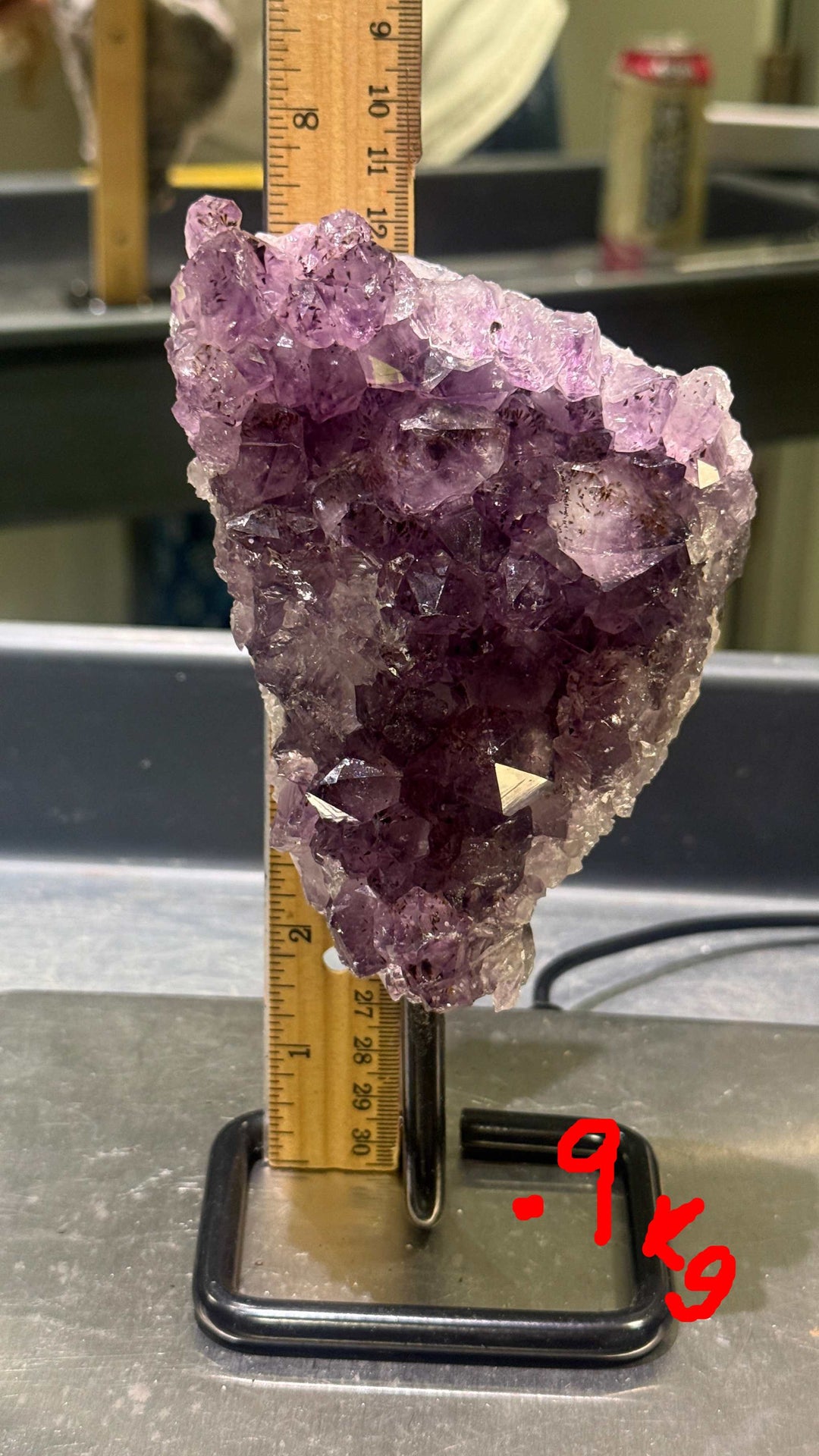 Unique Amethyst Specimen on Metal Stand (<1kg)