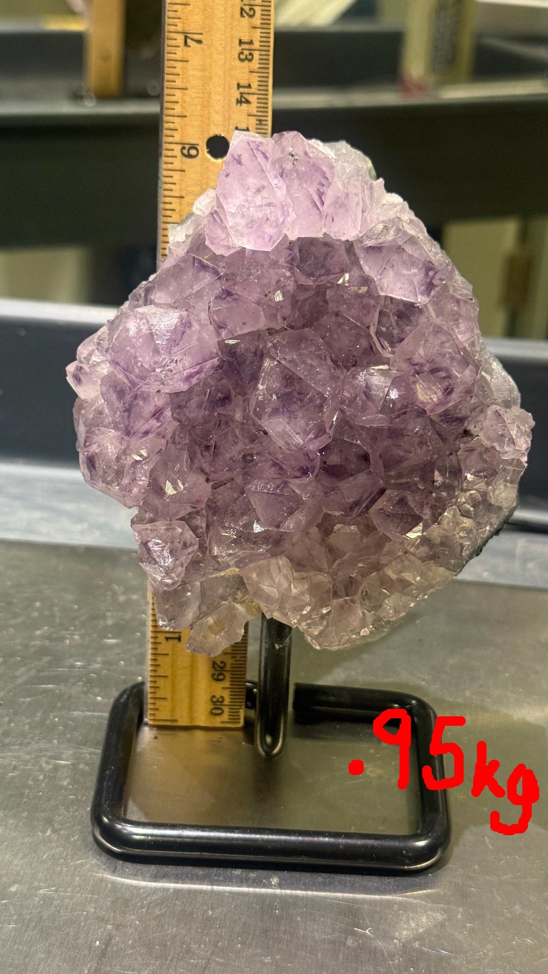 Unique Amethyst Specimen on Metal Stand (<1kg)