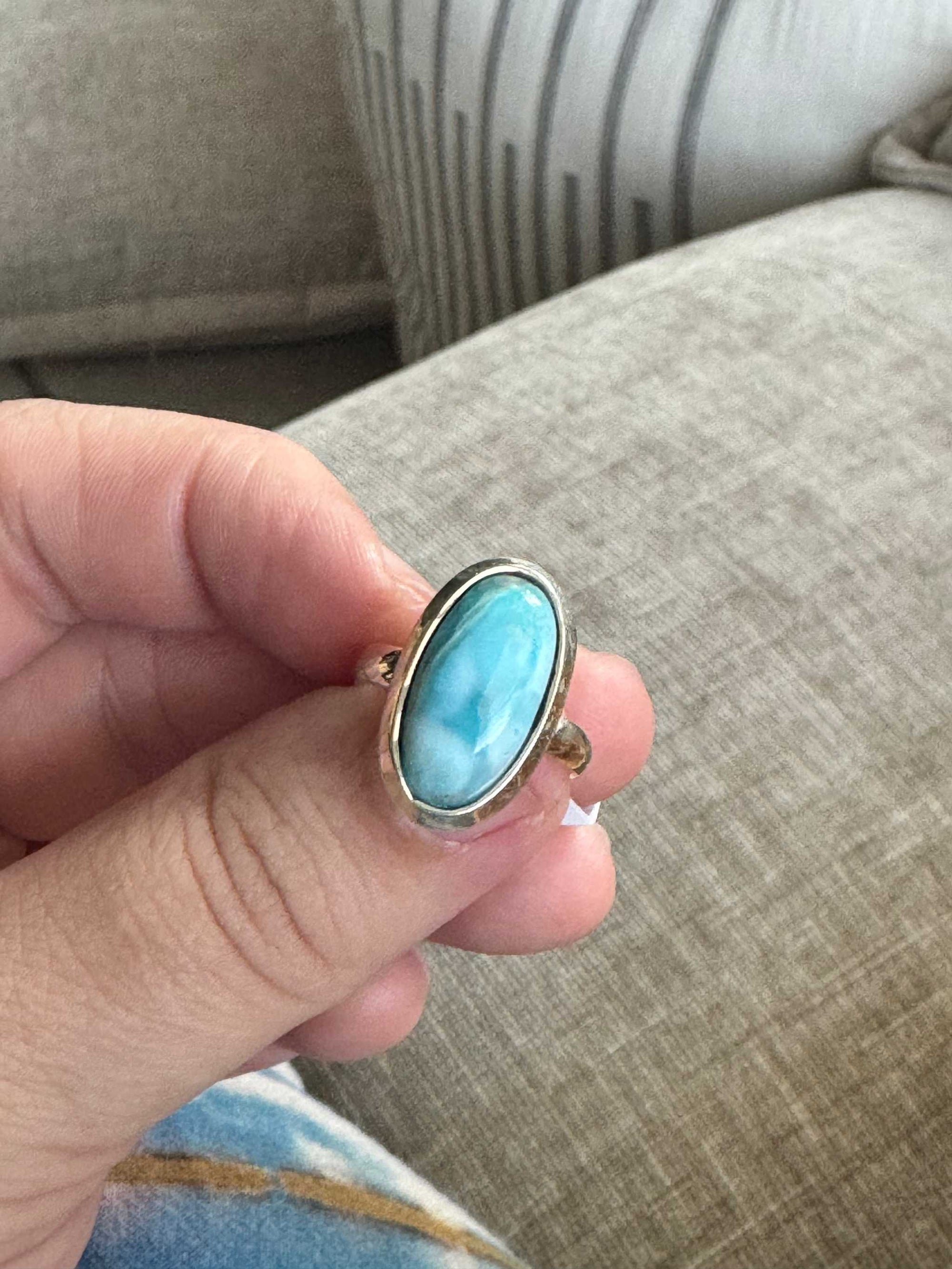 Oval Larimar Ring