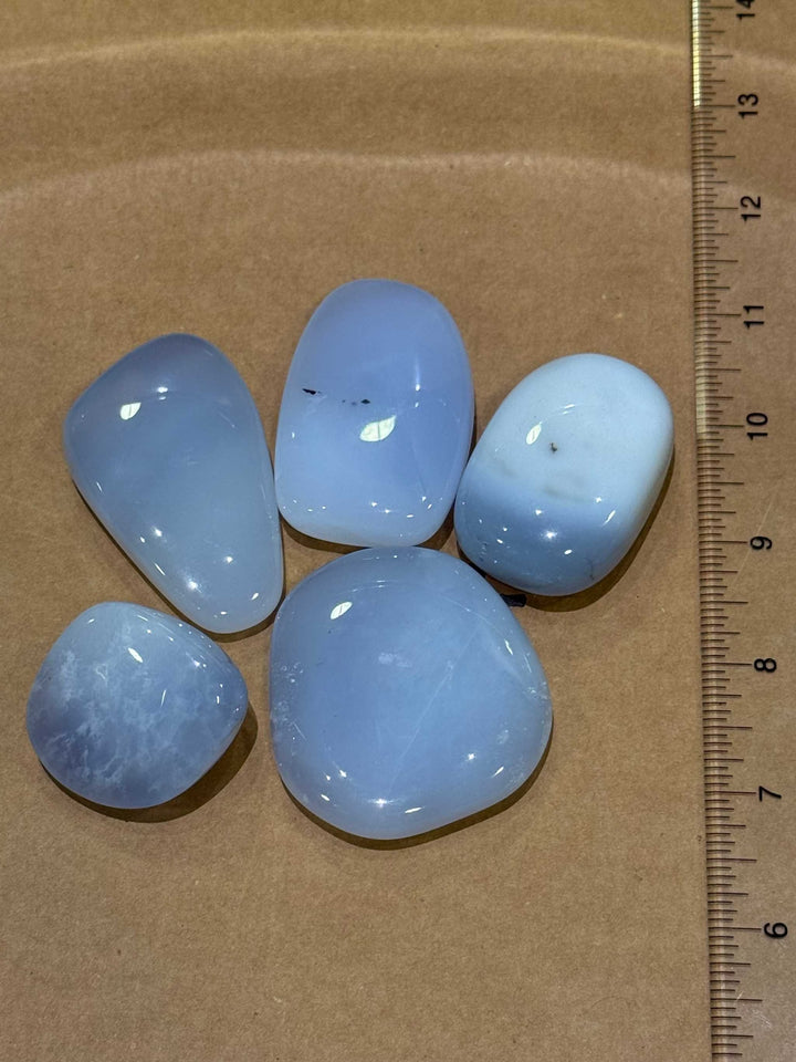 Blue Chalcedony Palm Stone Approx. 40g - 70g