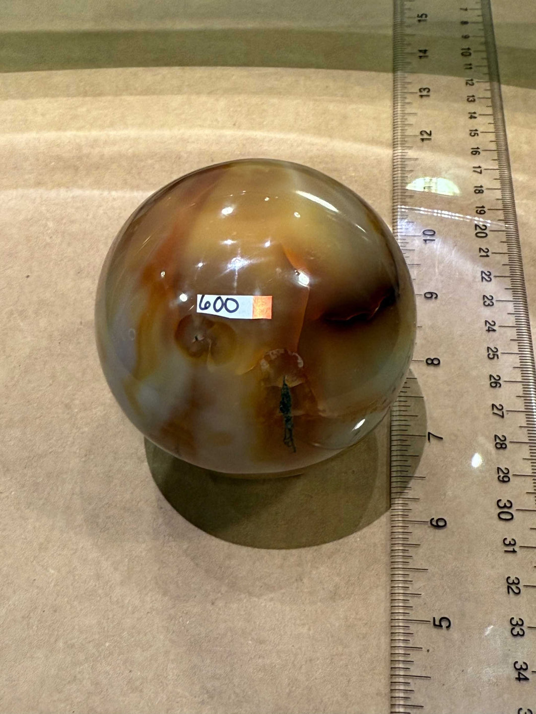 Carnelian Sphere 2.5”-3.5”