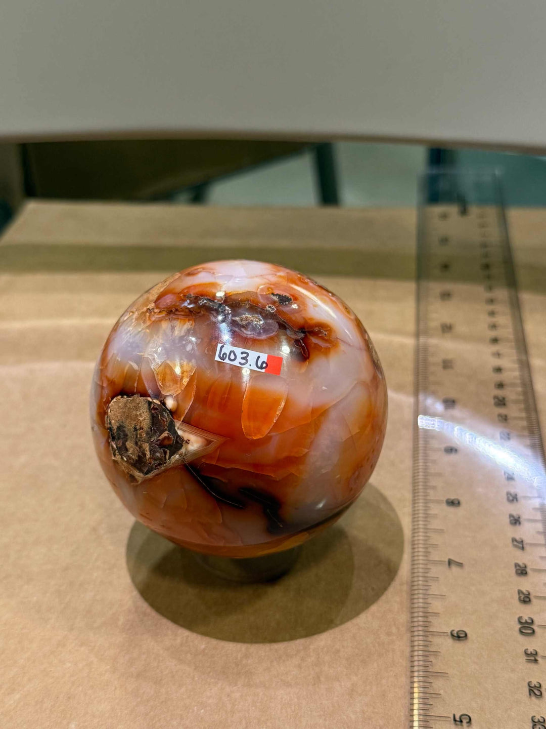 Carnelian Sphere 2.5”-3.5”