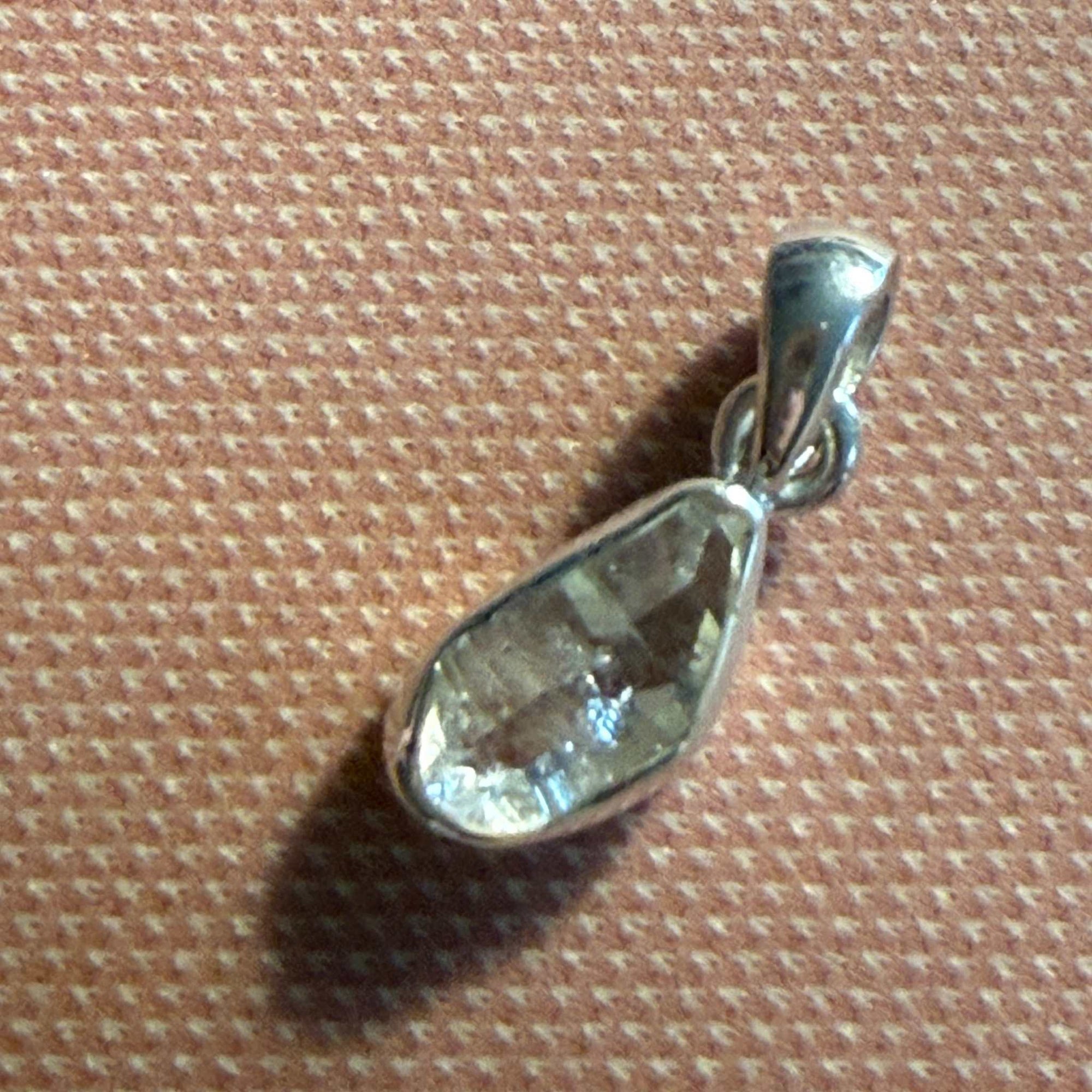 Sterling Silver Herkimer Diamond Drop Pendant