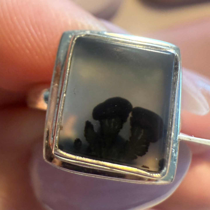 Dendritic Tree Agate Ring - Each Unique Art