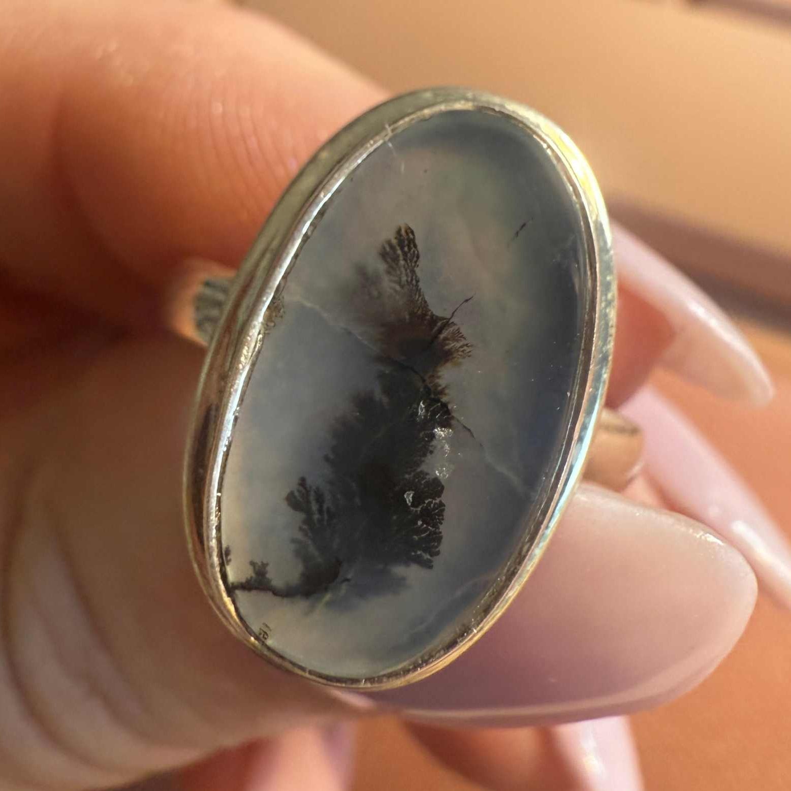 Dendritic Tree Agate Ring - Each Unique Art