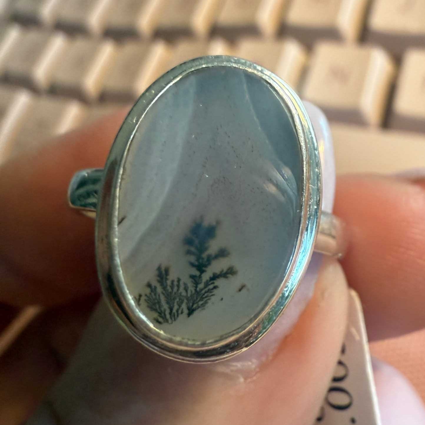 Dendritic Tree Agate Ring - Each Unique Art