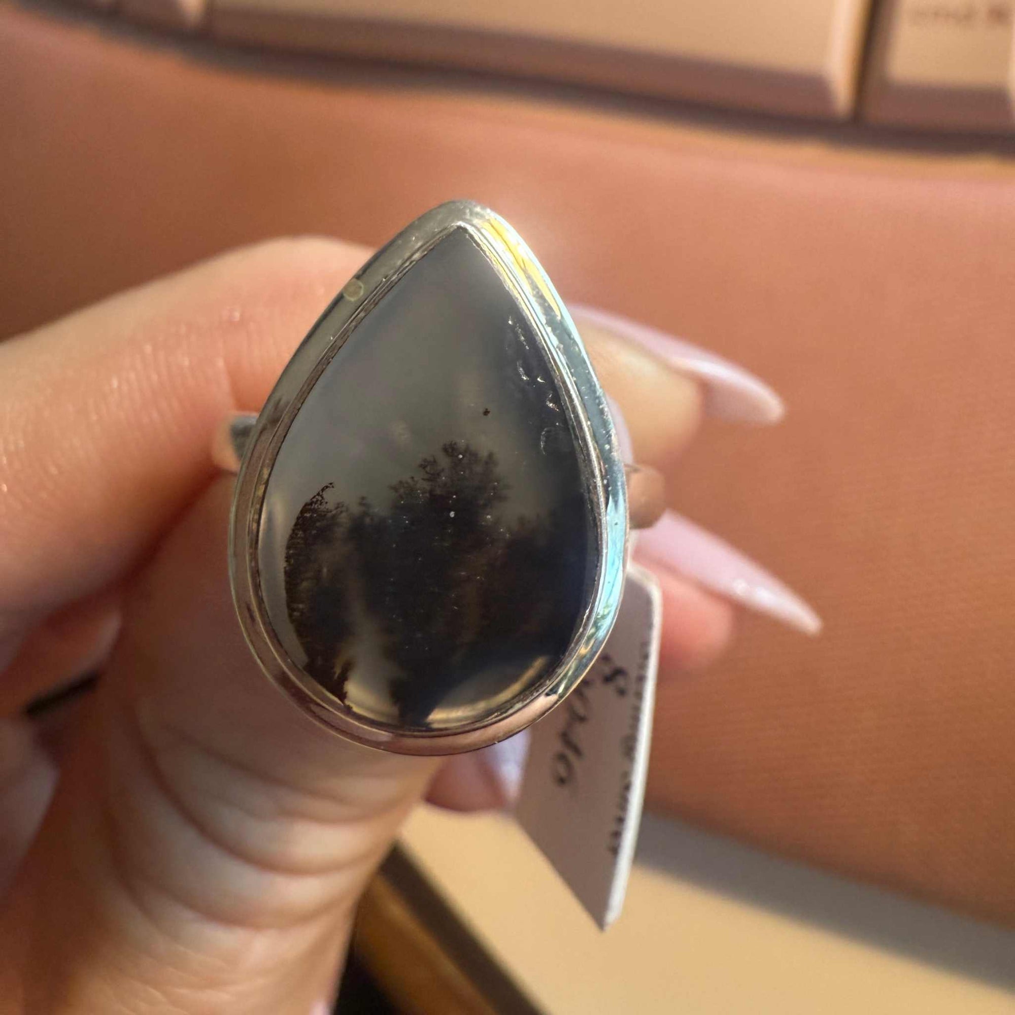 Dendritic Tree Agate Ring - Each Unique Art