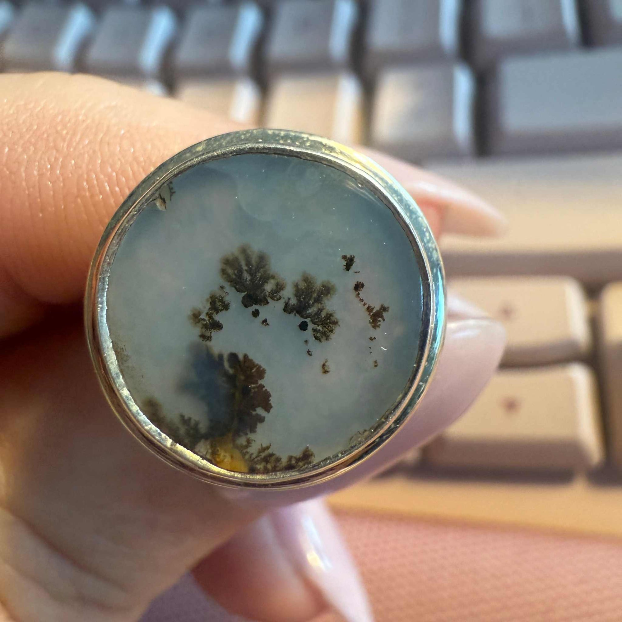 Dendritic Tree Agate Ring - Each Unique Art