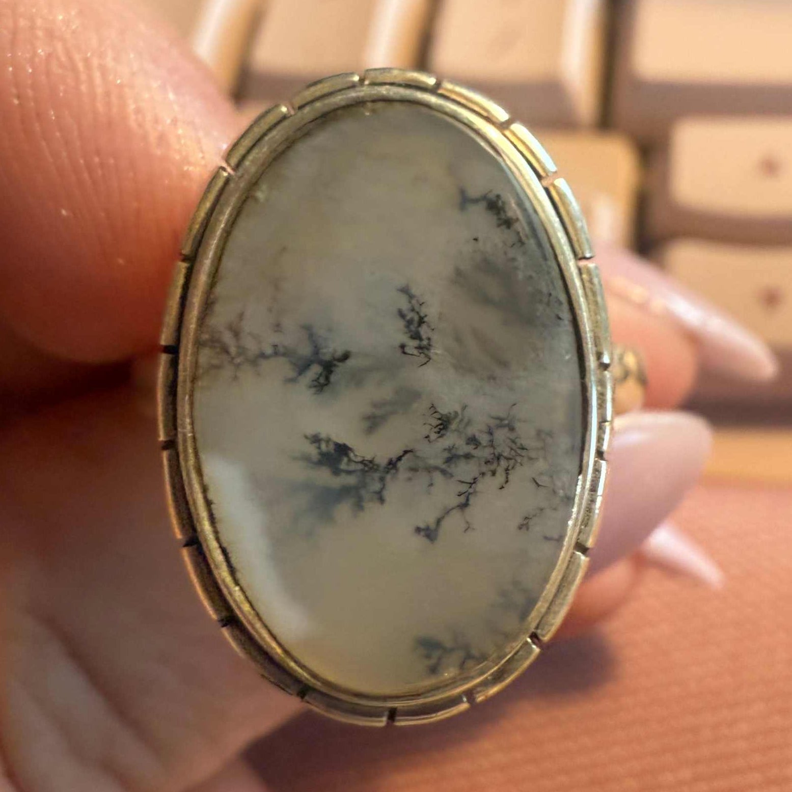 Dendritic Tree Agate Ring - Each Unique Art