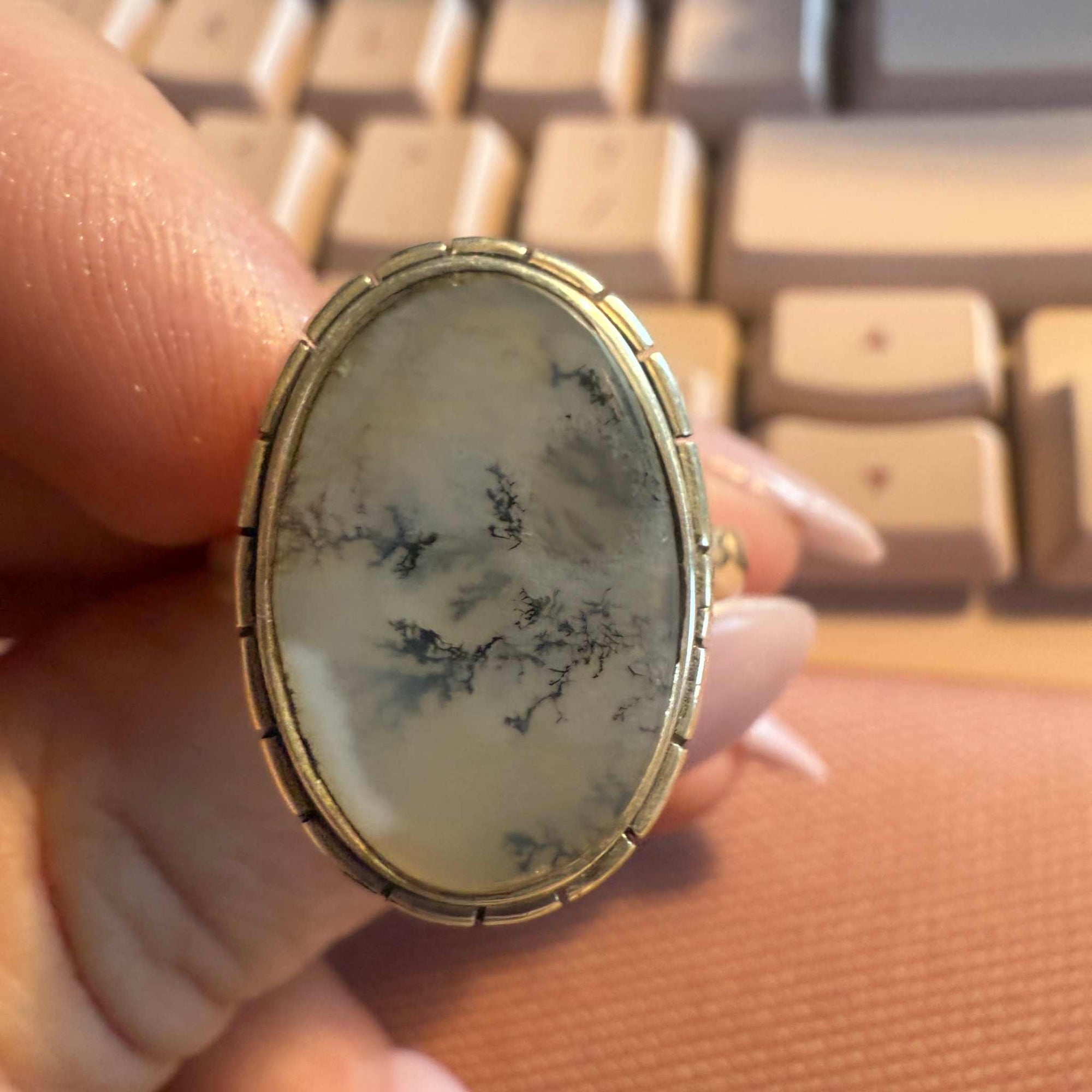 Dendritic Tree Agate Ring - Each Unique Art
