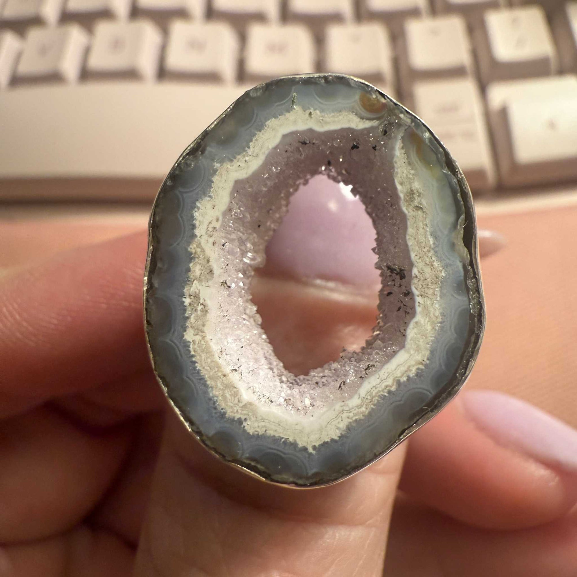 Agate Geode portal Ring
