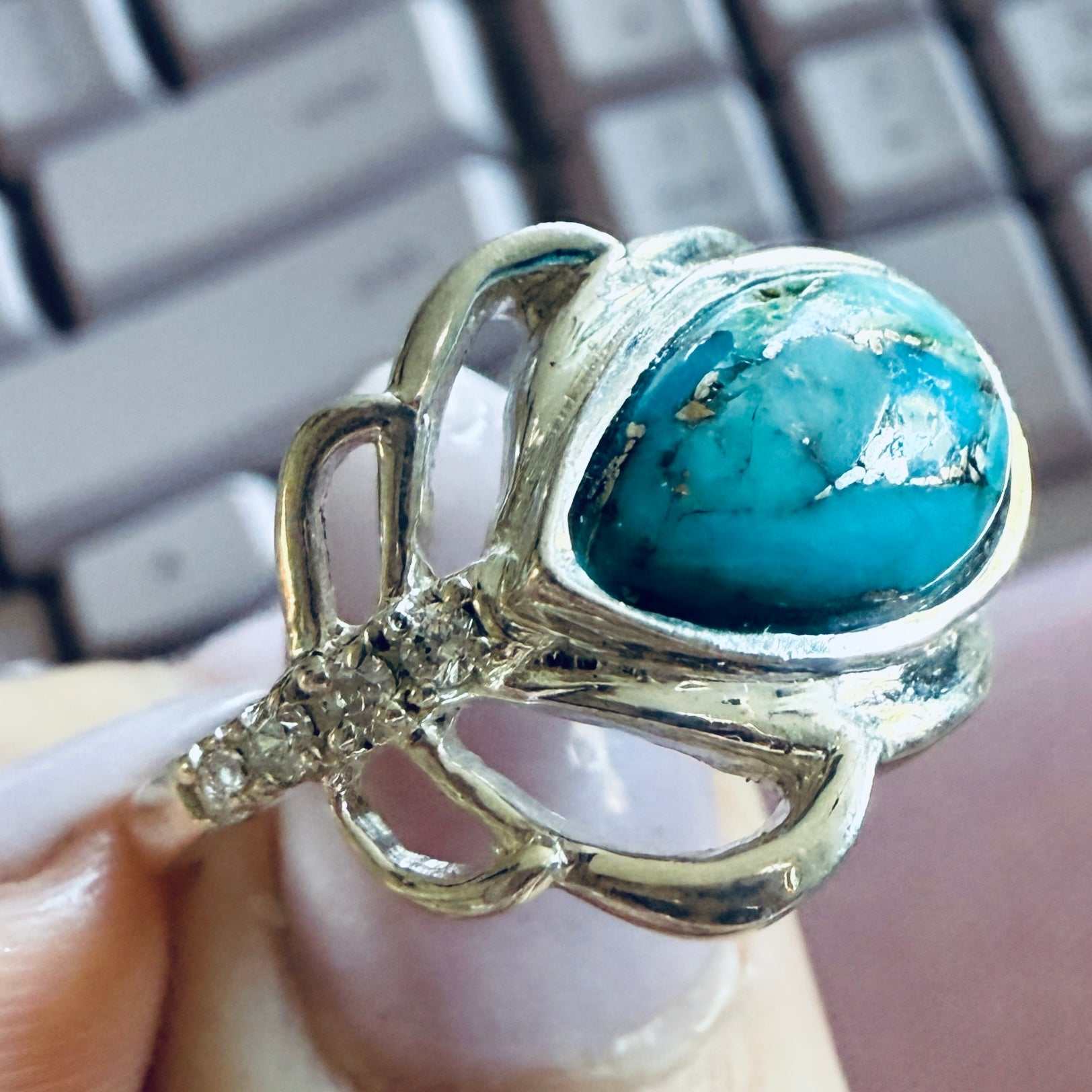 Butterfly Turquoise Ring — Size 9