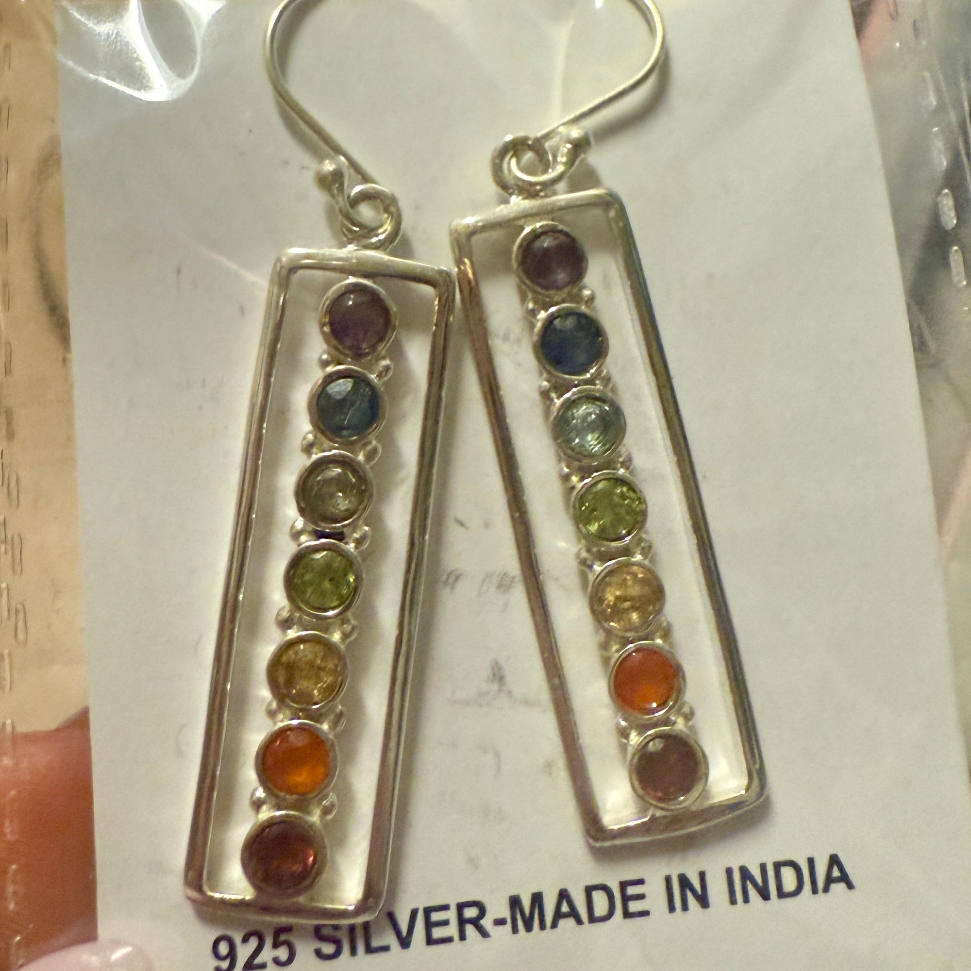 Chakra Bar Dangle Earrings – Sterling Silver