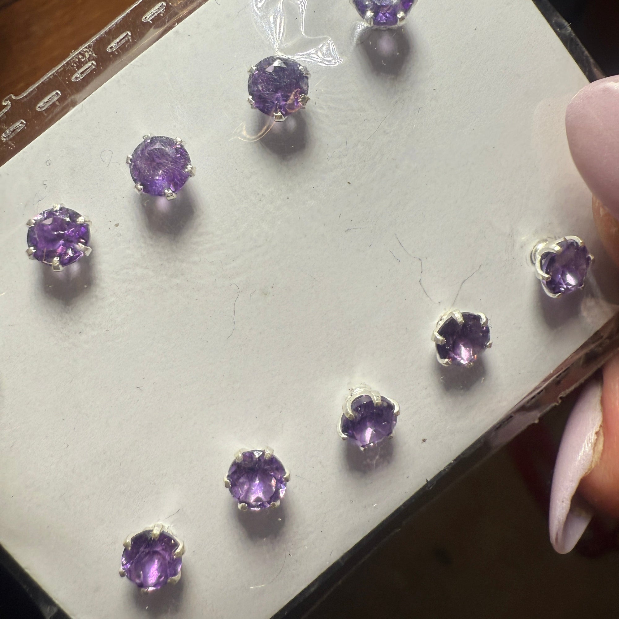 Amethyst Round Post Earrings – Sterling Silver