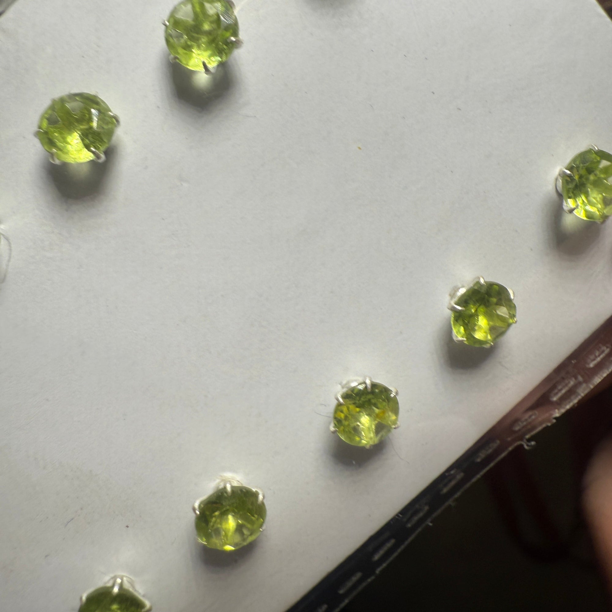 Peridot Oval Post Earrings – Sterling Silver