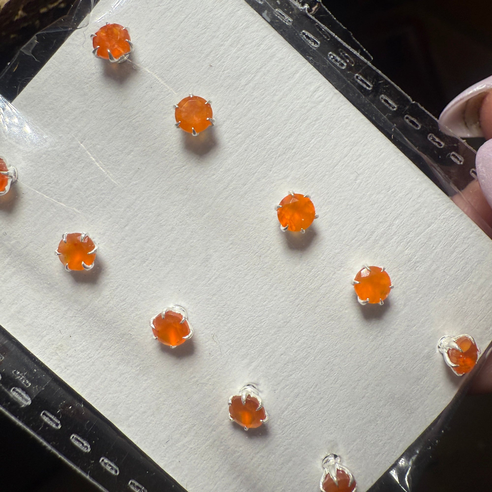 Carnelian Round Post Earrings – Sterling Silver