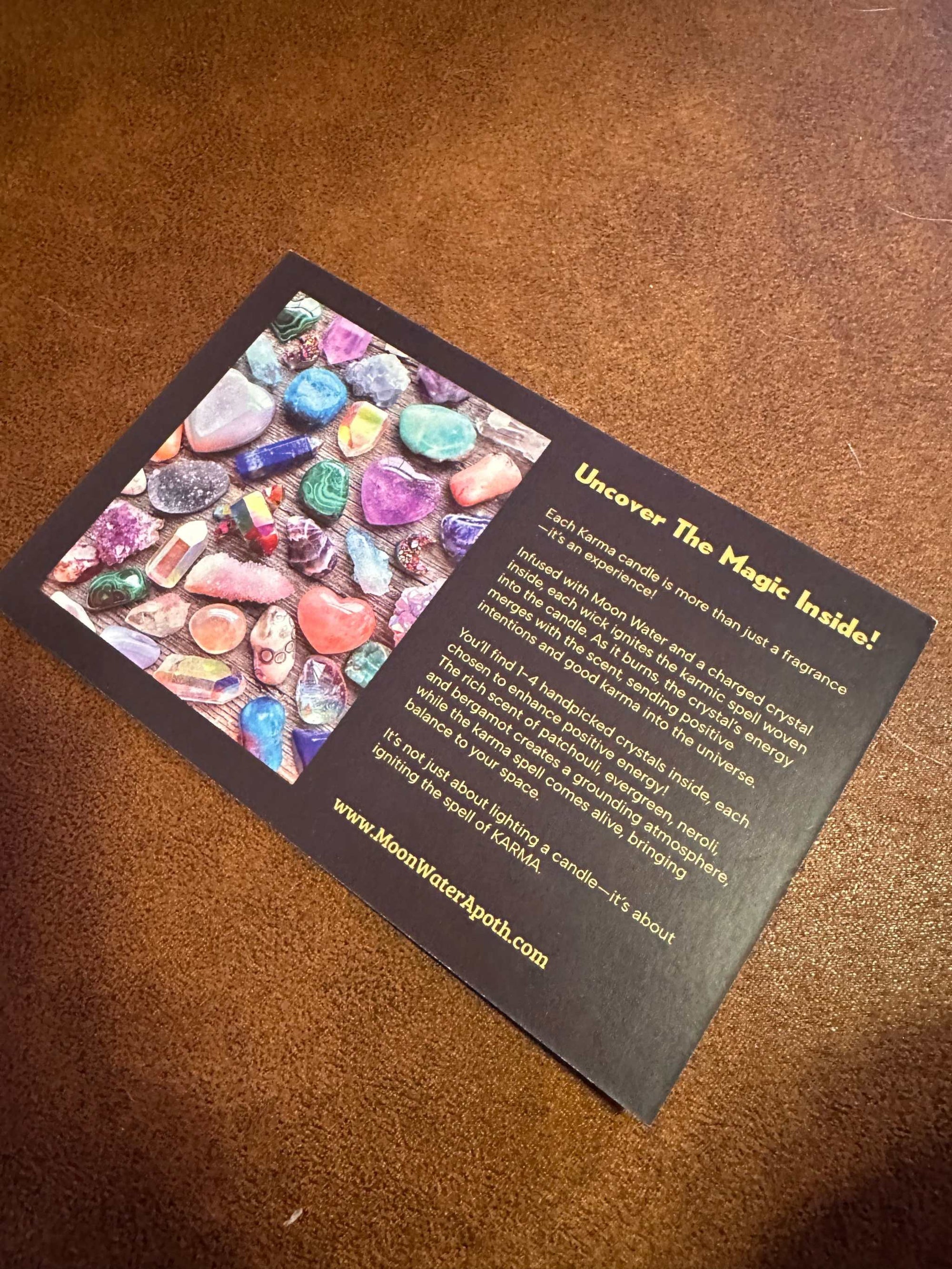 KARMA CANDLE - HIDDEN CRYSTALS INSIDE! Organic Soy 8oz, Insanely long lasting!