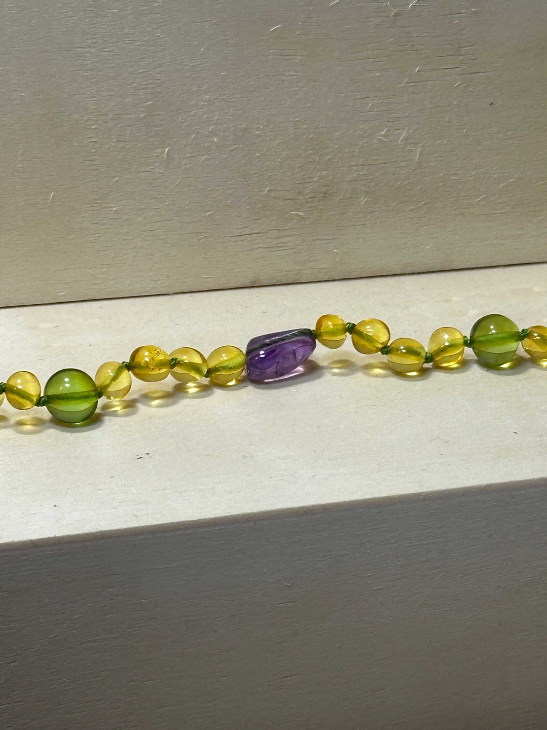 Baltic Amber &amp; Green Caribbean Amber Teething Necklace