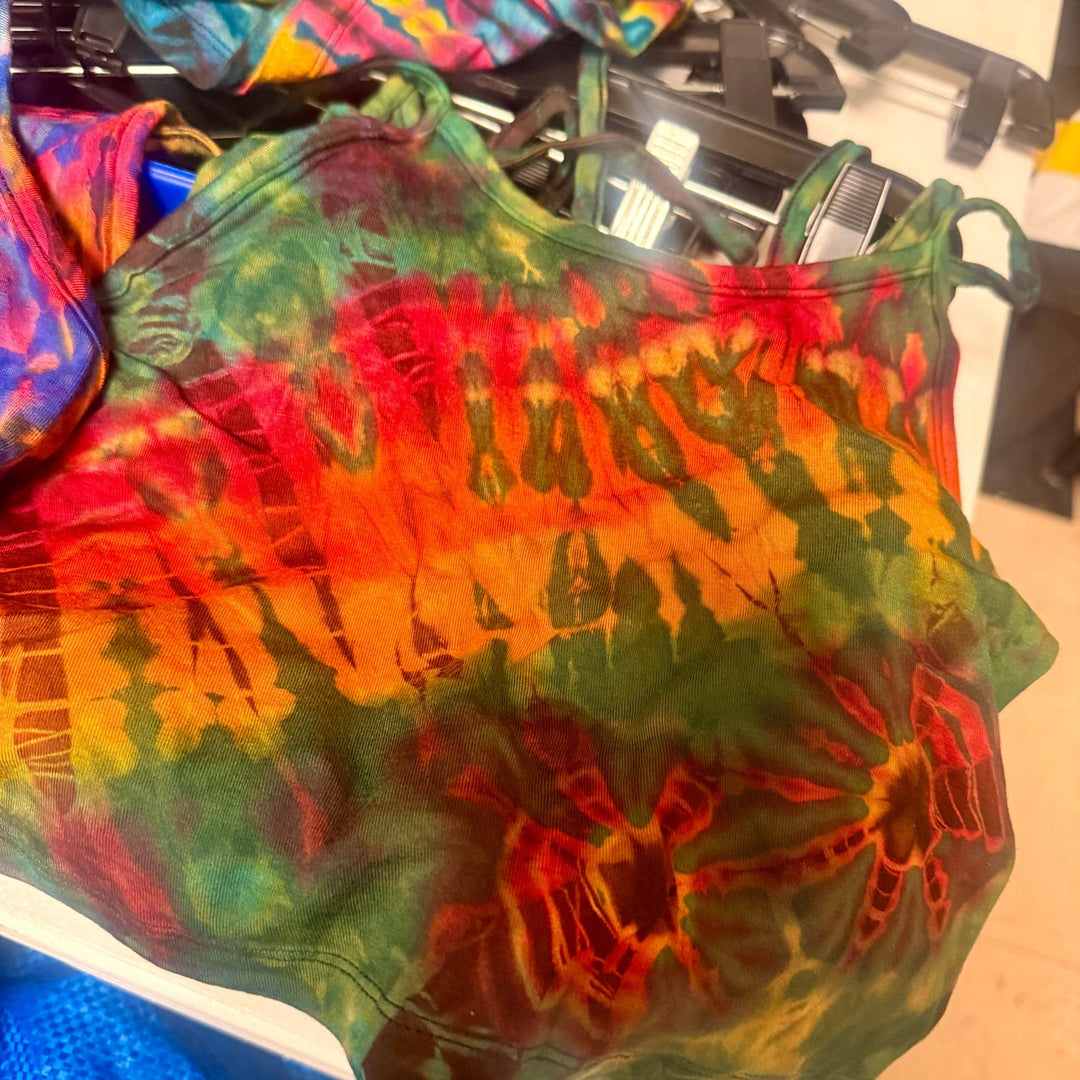 Tie Dye Crop Top - Crisscross Open Back