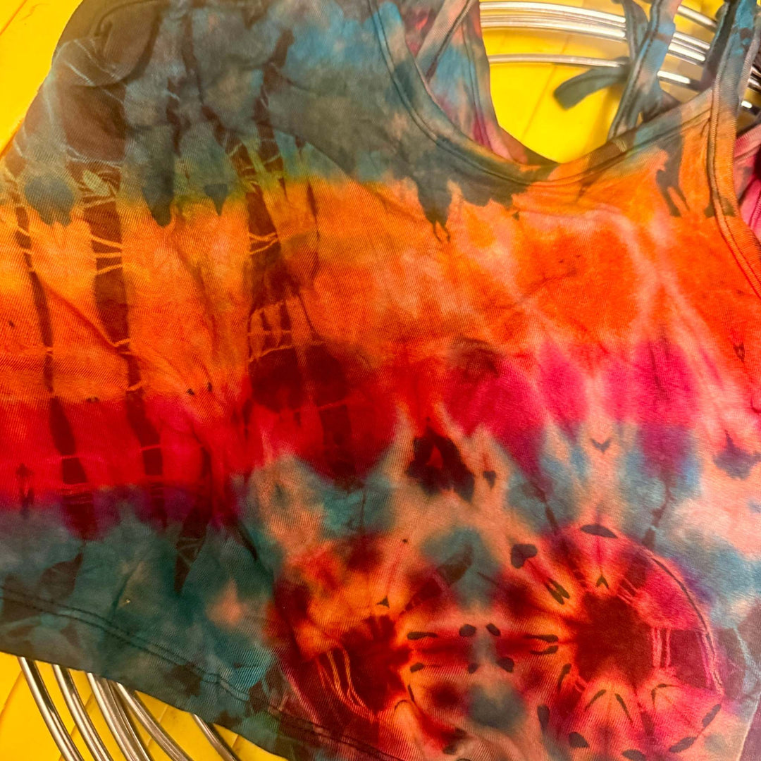 Tie Dye Crop Top - Crisscross Open Back