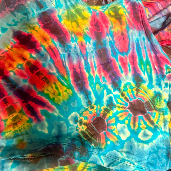 Tie Dye Crop Top - Crisscross Open Back