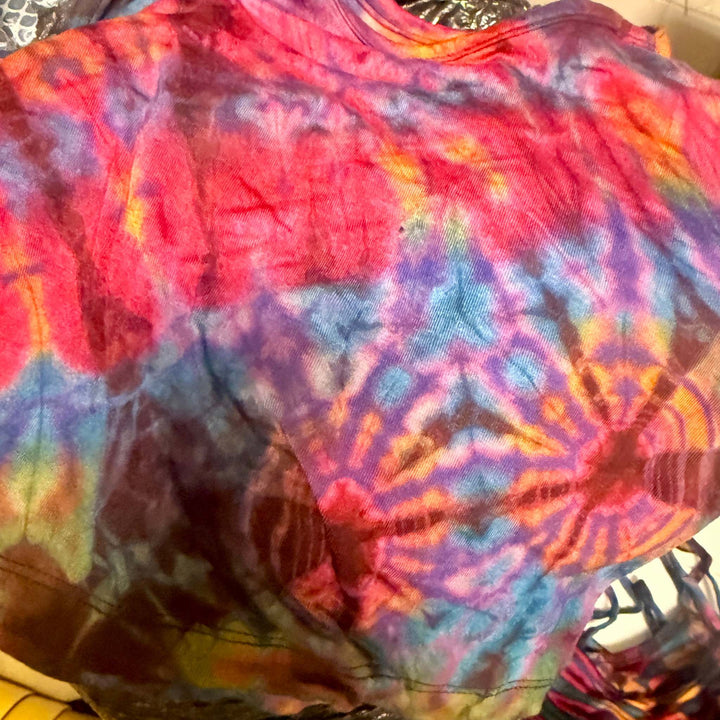 Tie Dye Crop Top - Crisscross Open Back