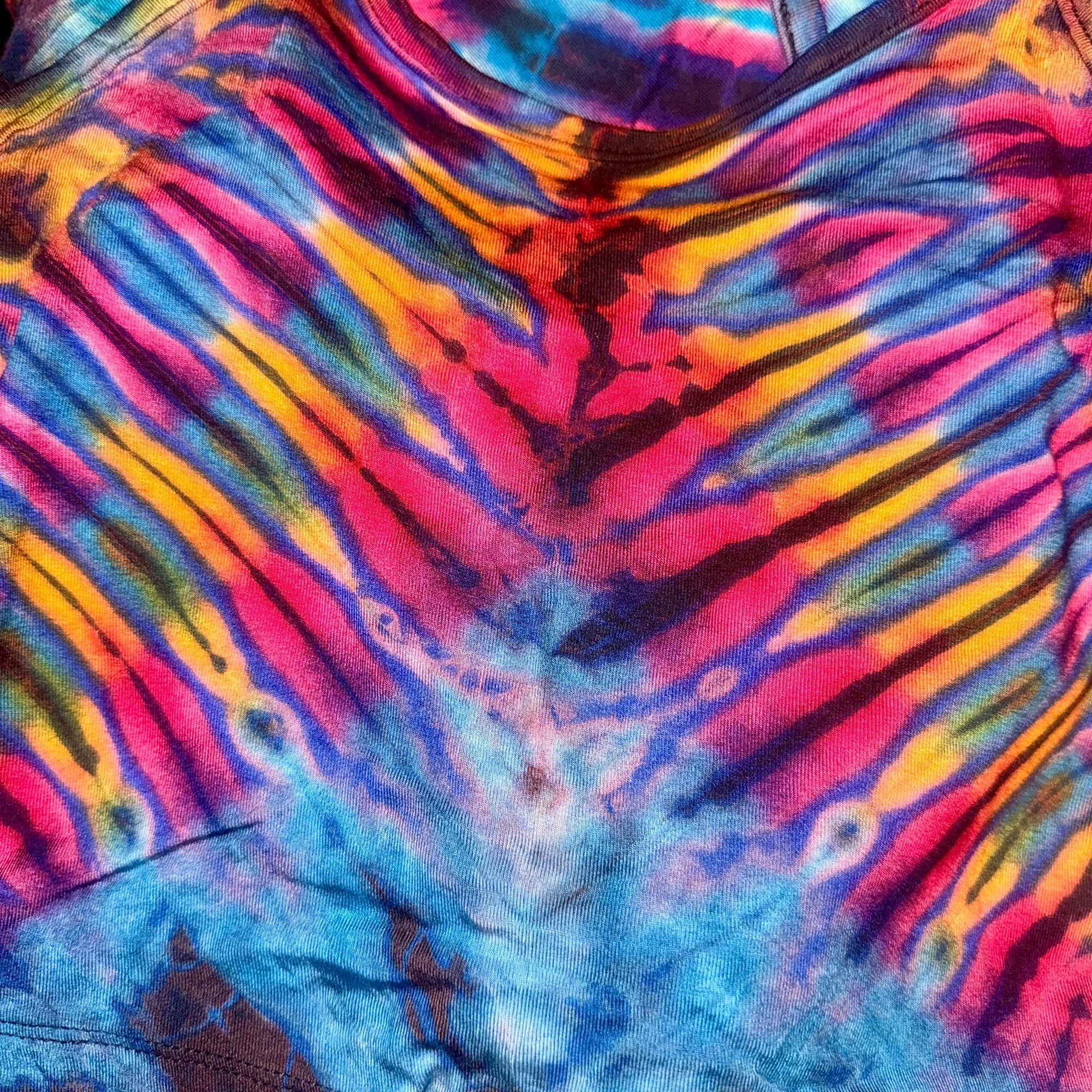 Tie Dye Crop Top - Crisscross Open Back