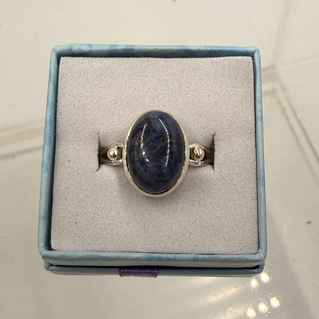 Sterling Silver Split Bead Banded Pietersite Ring - Size 9 - Grounding, Transformative & Insightful