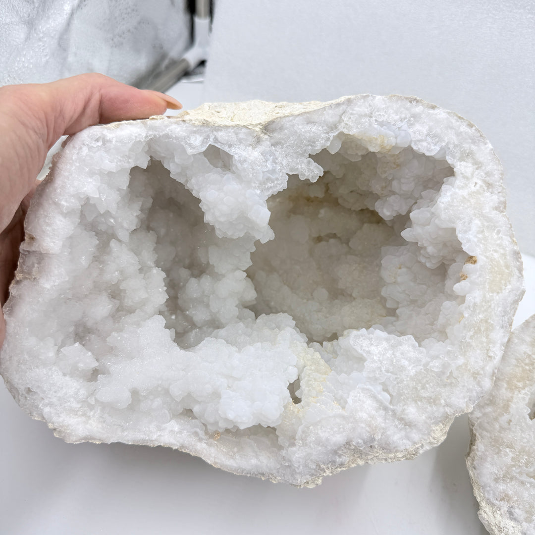 Large Quartz/Calcite Geode from Dachla Morocco (Set)