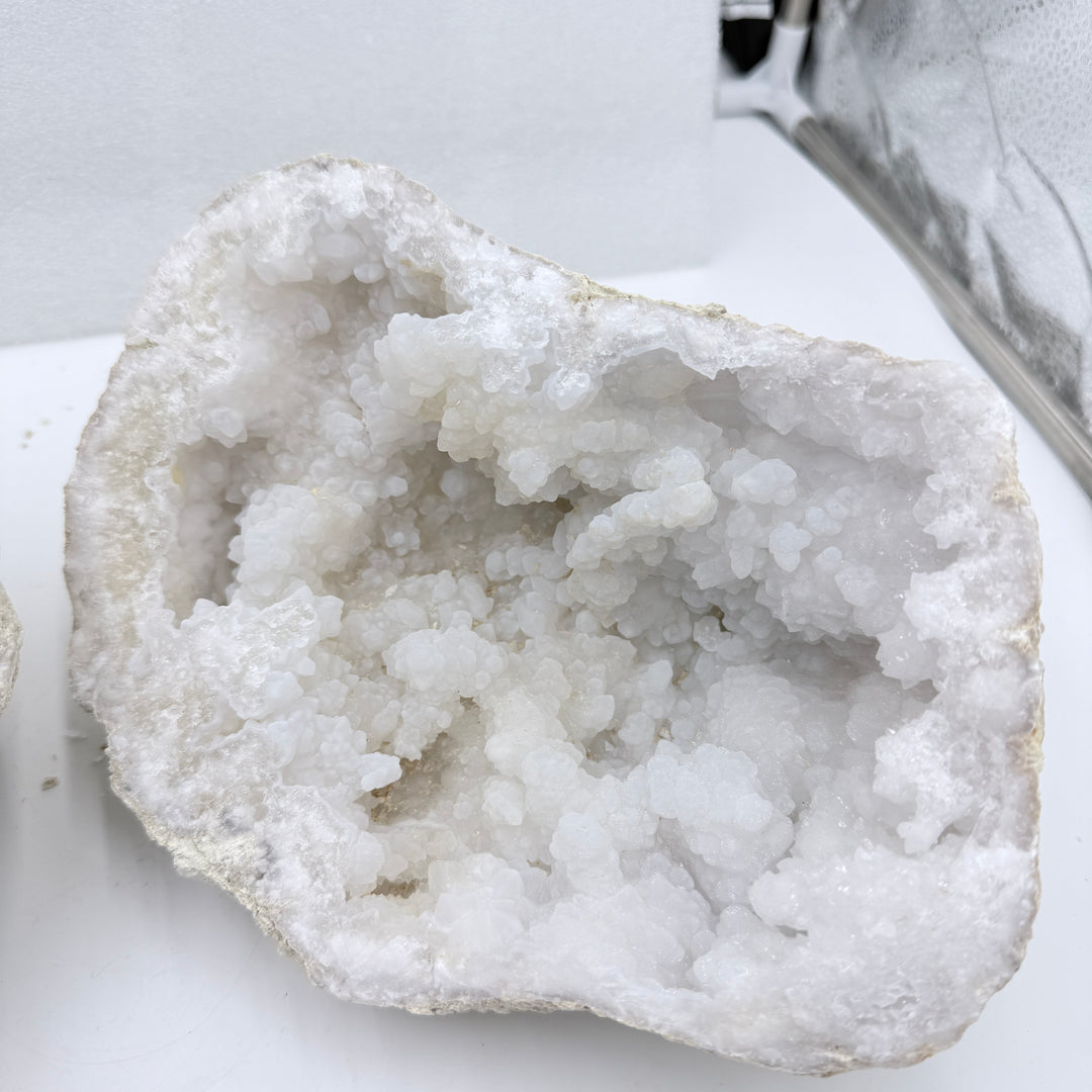 Large Quartz/Calcite Geode from Dachla Morocco (Set)