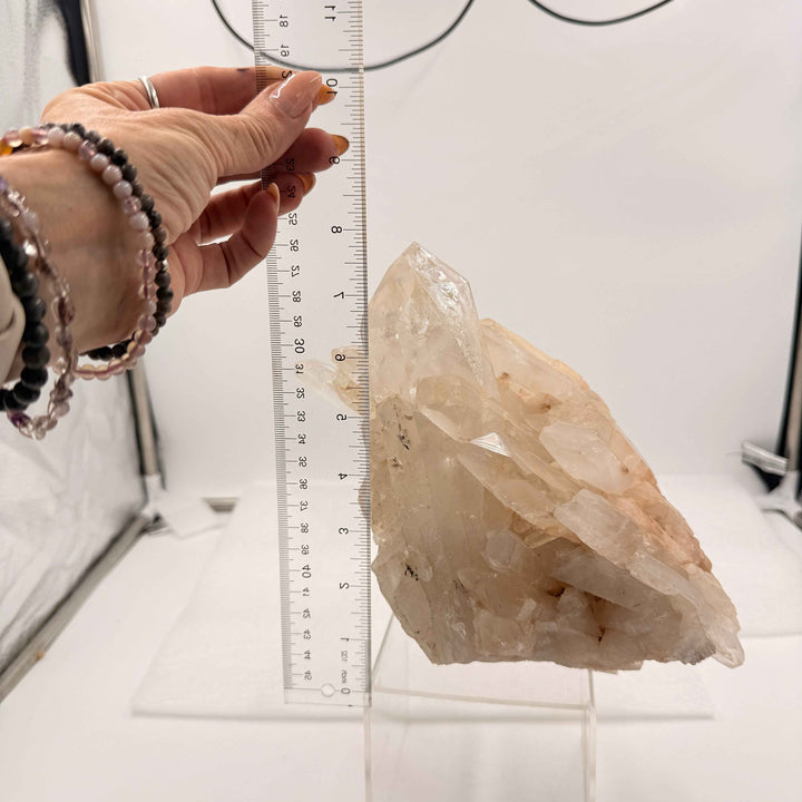 Self-Healed Quartz Specimen with Lemurian Points | 8" Display Crystal