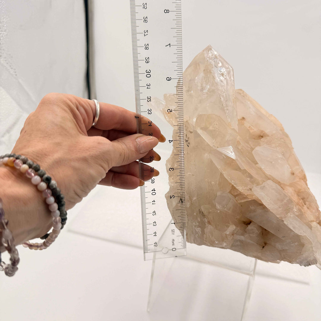 Self-Healed Quartz Specimen with Lemurian Points | 8" Display Crystal