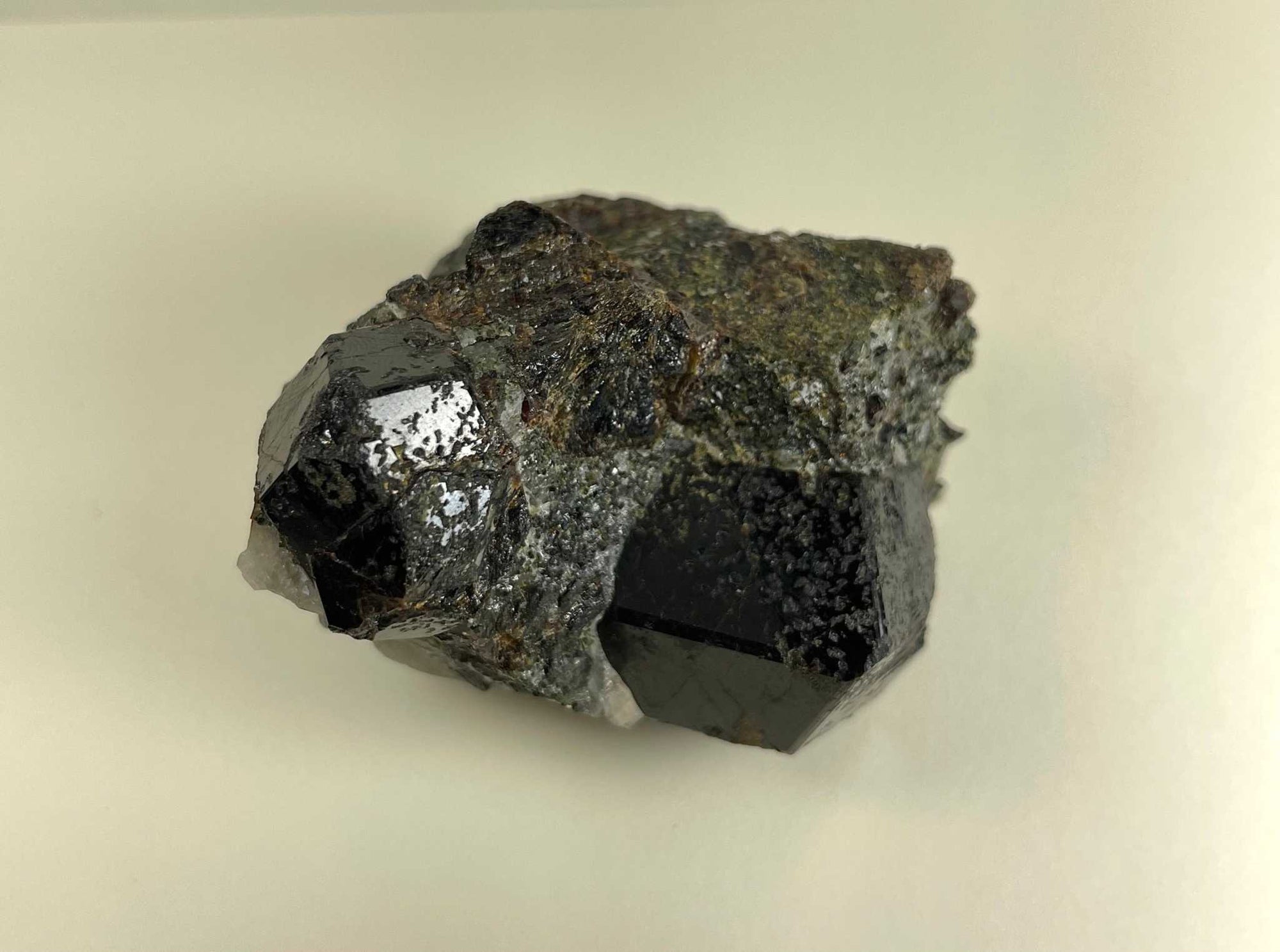 Melanite Garnet Cluster w/ Quartz 164g