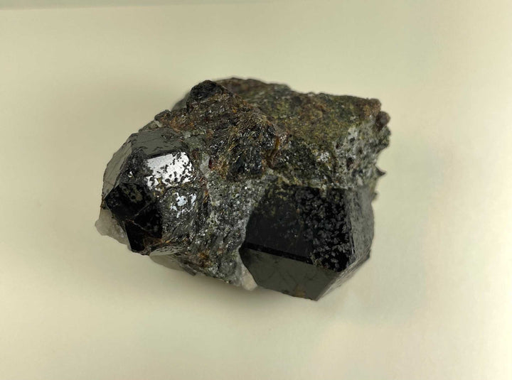 Melanite Garnet Cluster w/ Quartz 164g