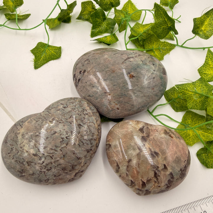 Garnierite Moonstone Puff Heart - Various Sizes