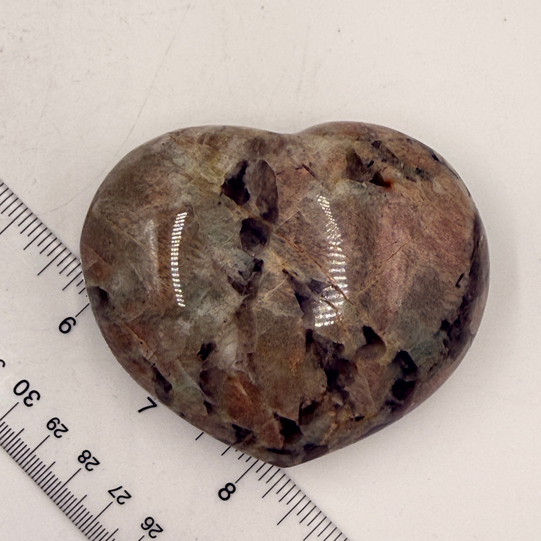Garnierite Moonstone Puff Heart - Various Sizes