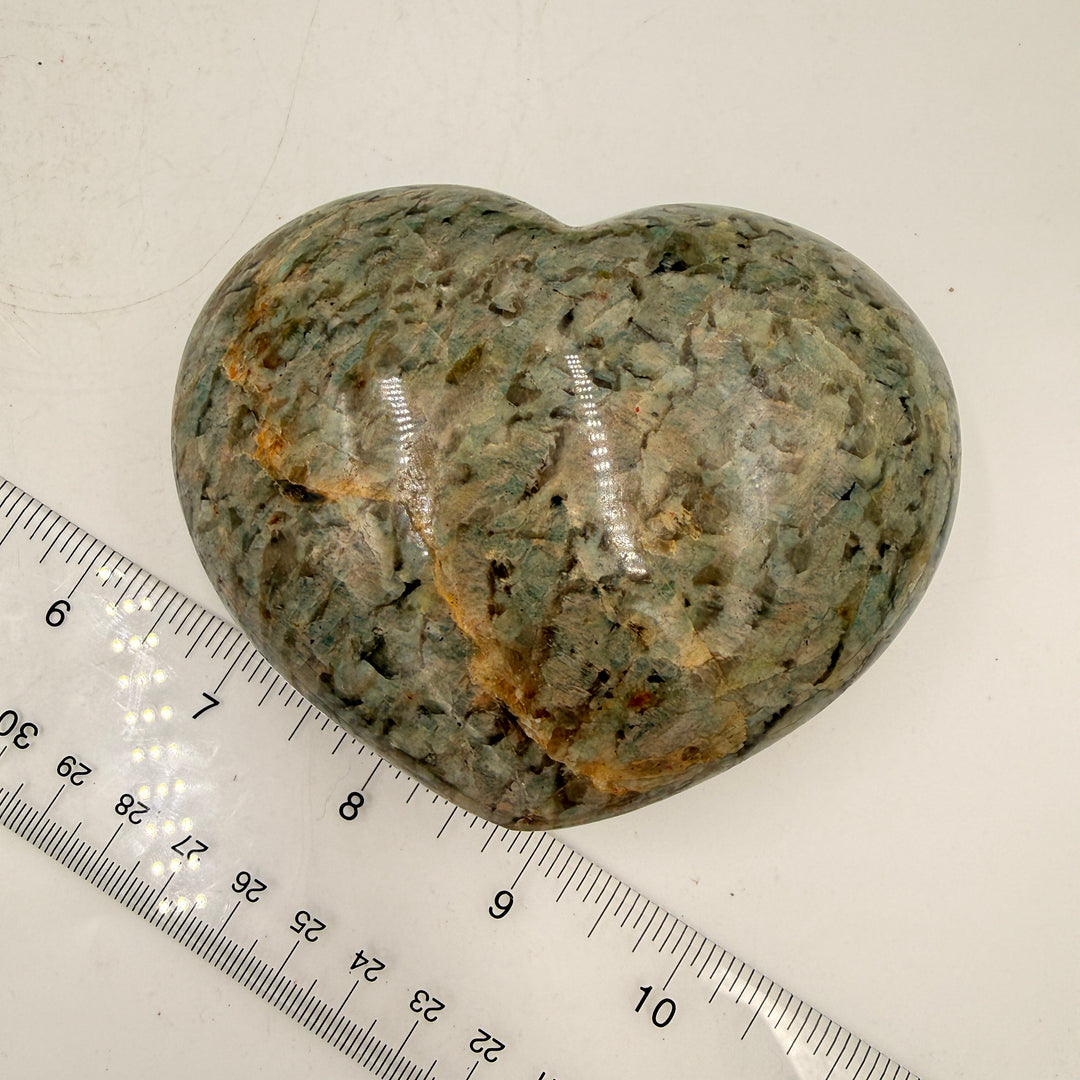 Garnierite Moonstone Puff Heart - Various Sizes