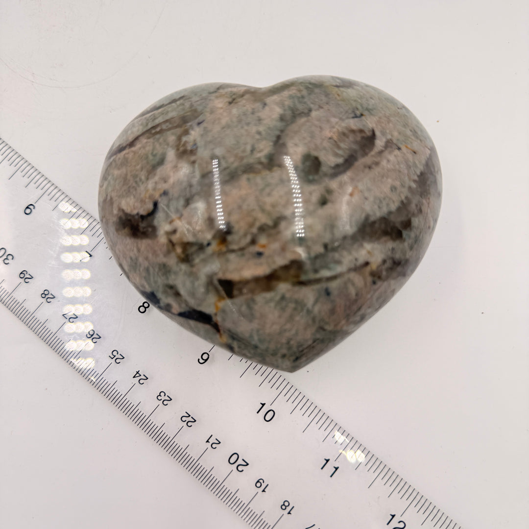 Garnierite Moonstone Puff Heart - Various Sizes