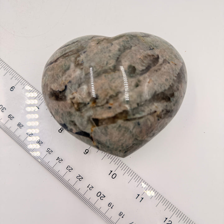 Garnierite Moonstone Puff Heart - Various Sizes