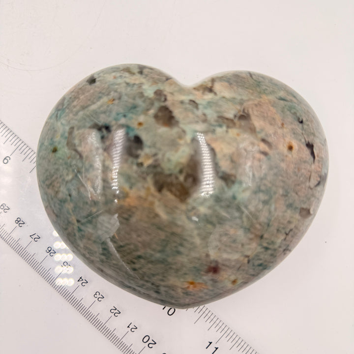 Garnierite Moonstone Puff Heart - Various Sizes