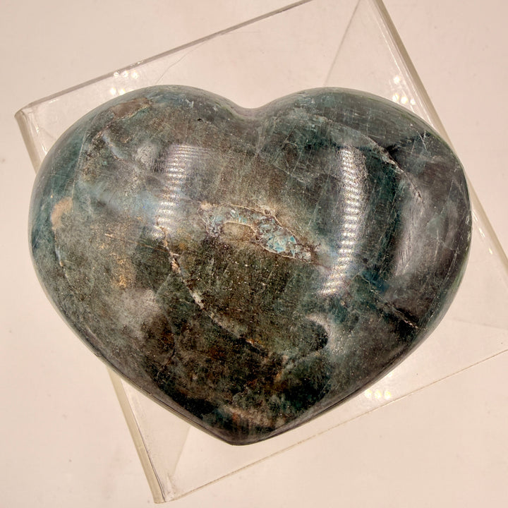 Blue Apatite Puff Heart