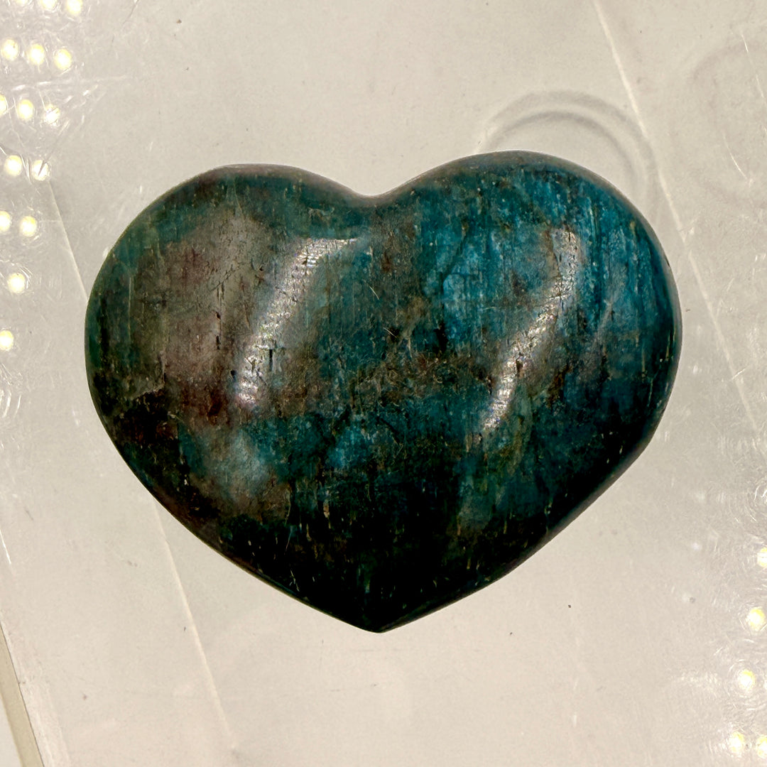 Blue Apatite Puff Heart