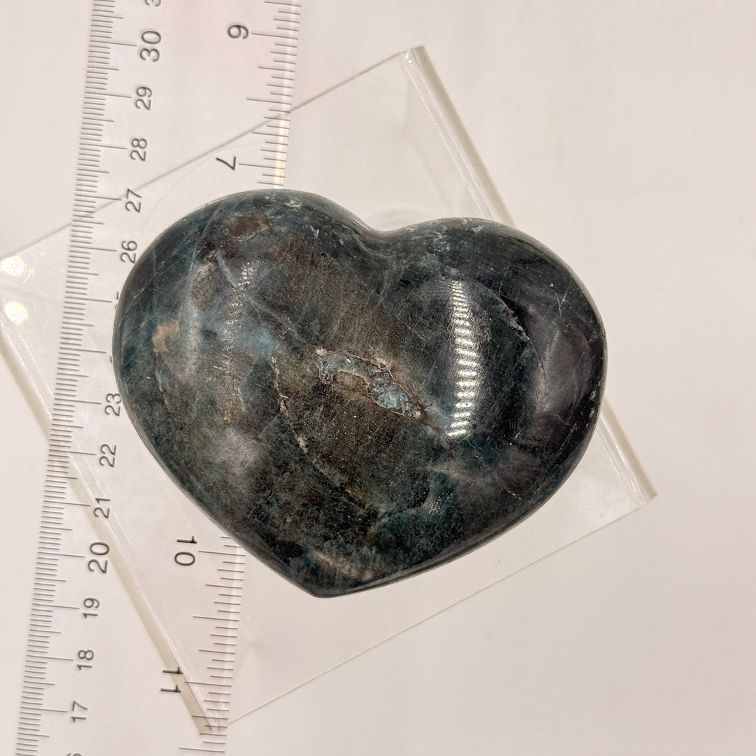 Blue Apatite Puff Heart