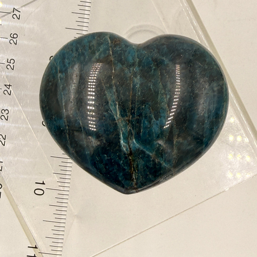 Blue Apatite Puff Heart