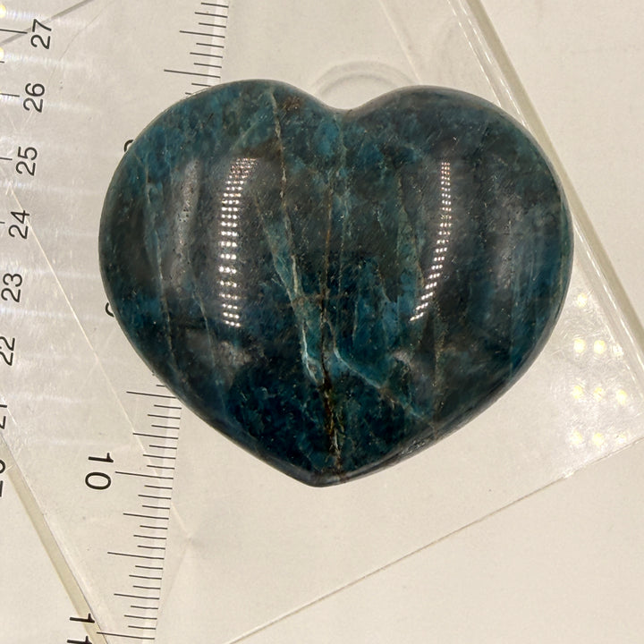 Blue Apatite Puff Heart